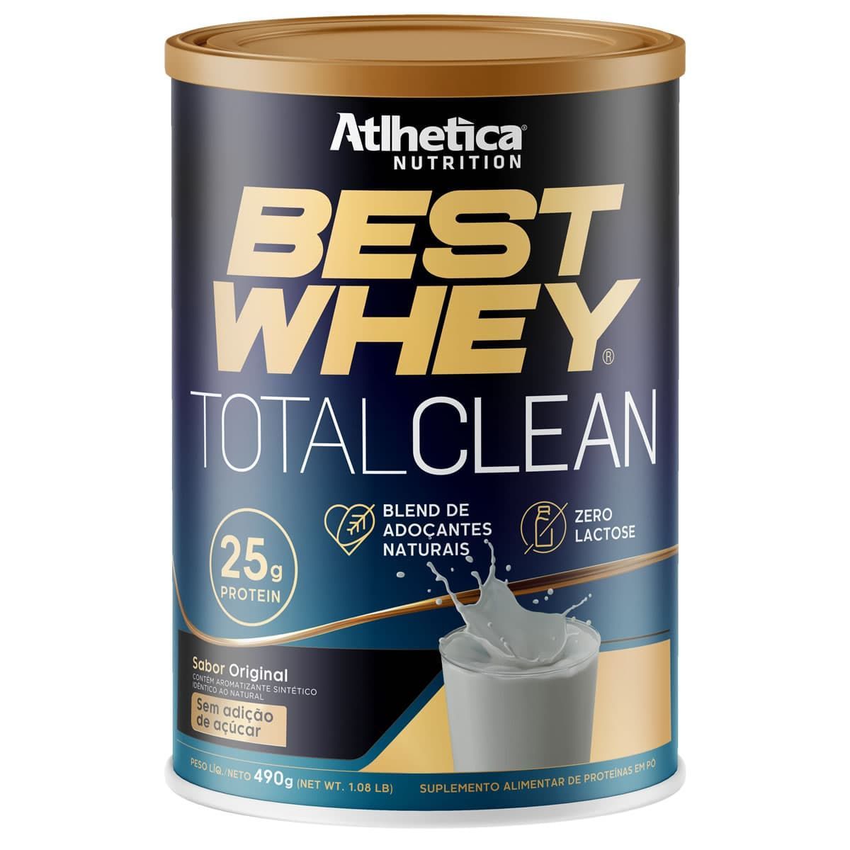 Best Whey Total Clean - 490g Original - Atlhetica Nutrition*** Data Venc. 29/11/2024