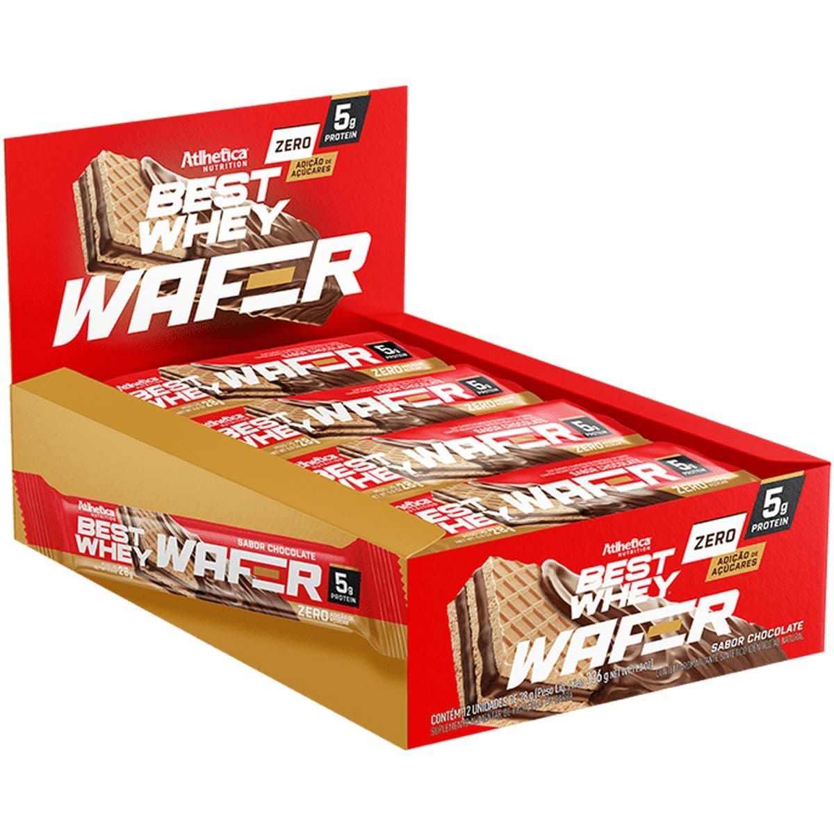 Best Whey Wafer - 12 Unidades 28g Chocolate - Atlhetica Nutrition