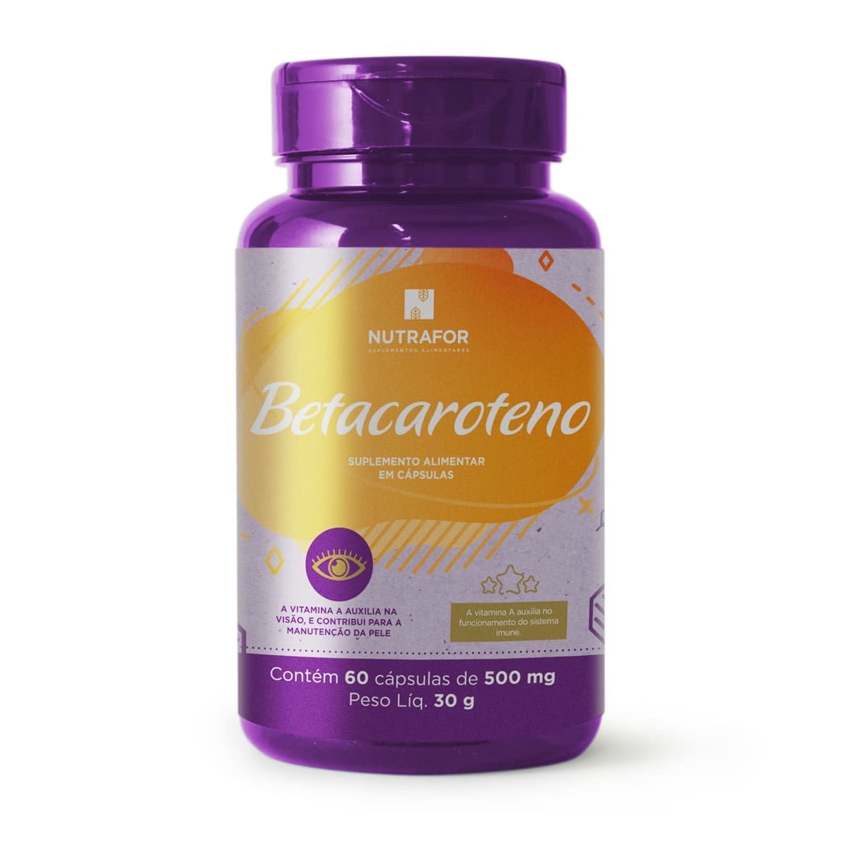 Betacaroteno -  60 C�psulas - Nutrafor*** Data Venc. 30/7/23