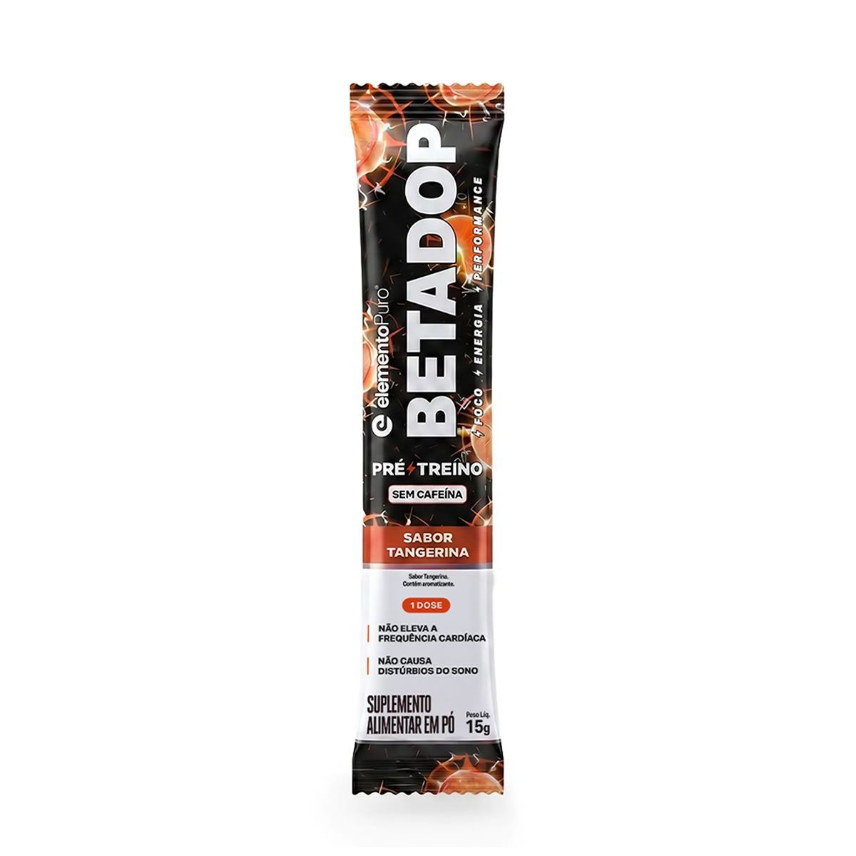 BetaDop Pr� Treino - 1 Sach� 15g Tangerina - ElementoPuro