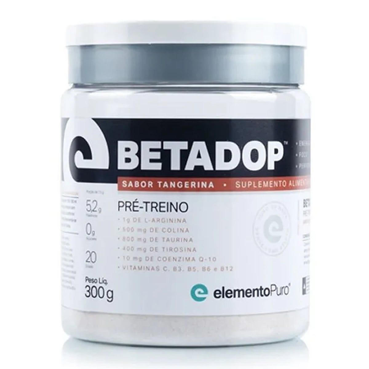 Betadop Pr�-Treino- 300g Tangerina - ElementoPuro