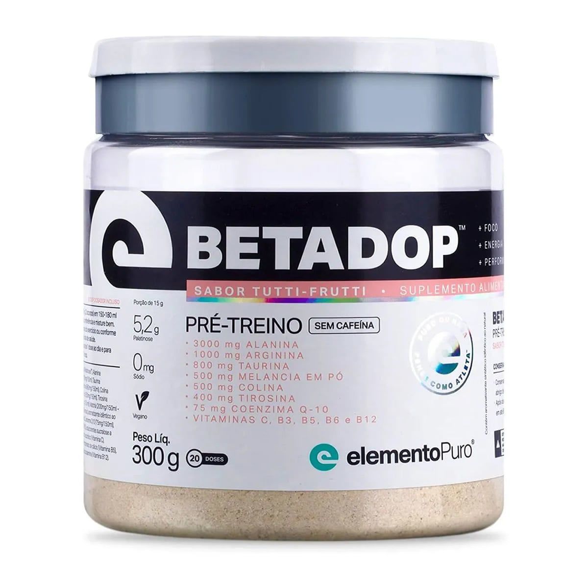 Betadop Pr�-Treino- 300g Tutti Frutti - ElementoPuro