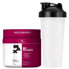 Bio Colagen - Sabor Frutas Vermelhas 150g + Coqueteleira 600ml Preta - Max Titanium
