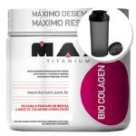 Bio Colagen - Sabor Tangerina 150g + Coqueteleira 600ml Preta - Max Titanium