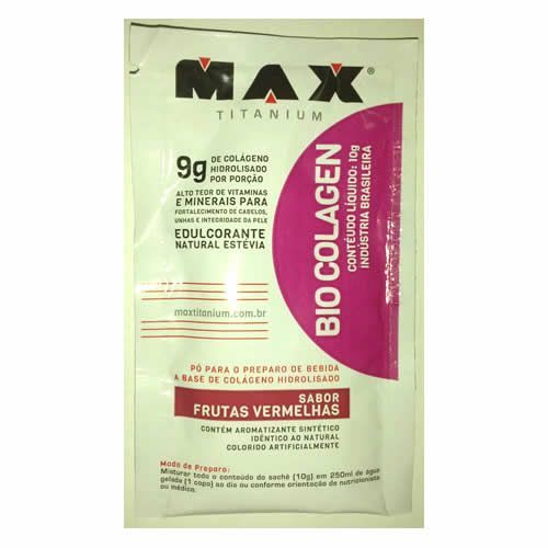 Bio Colagen - sach� de 10g Sabor Frutas Vermelhas - Max Titanium