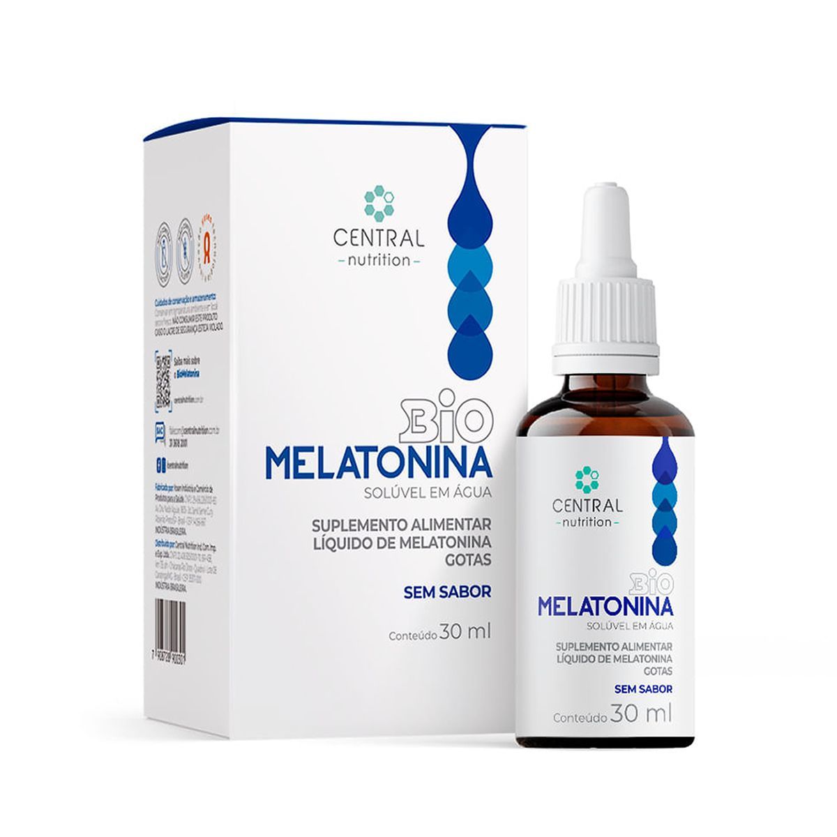 Bio Melatonina Gotas - 30ml Sem Sabor - Central Nutrition
