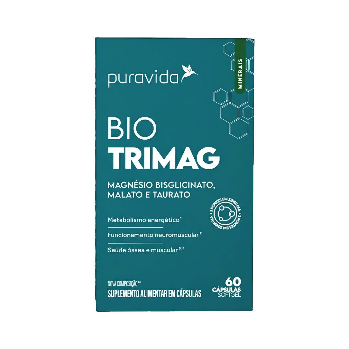 Bio Tri Mag Nova Composi��o - 60 C�psulas Softgel - Puravida