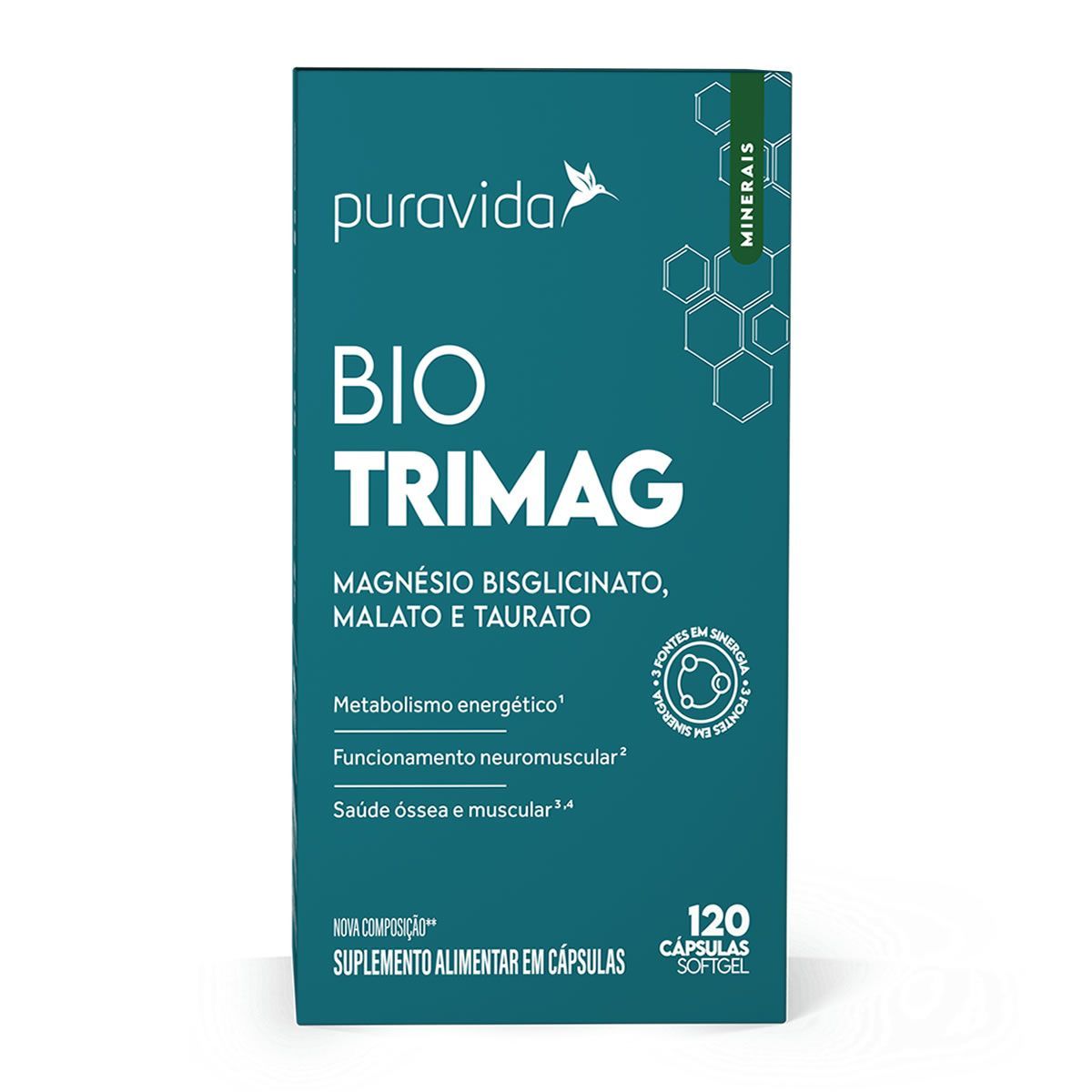 Bio TriMag Nova Composi��o - 120 C�psulas Softgel - Puravida