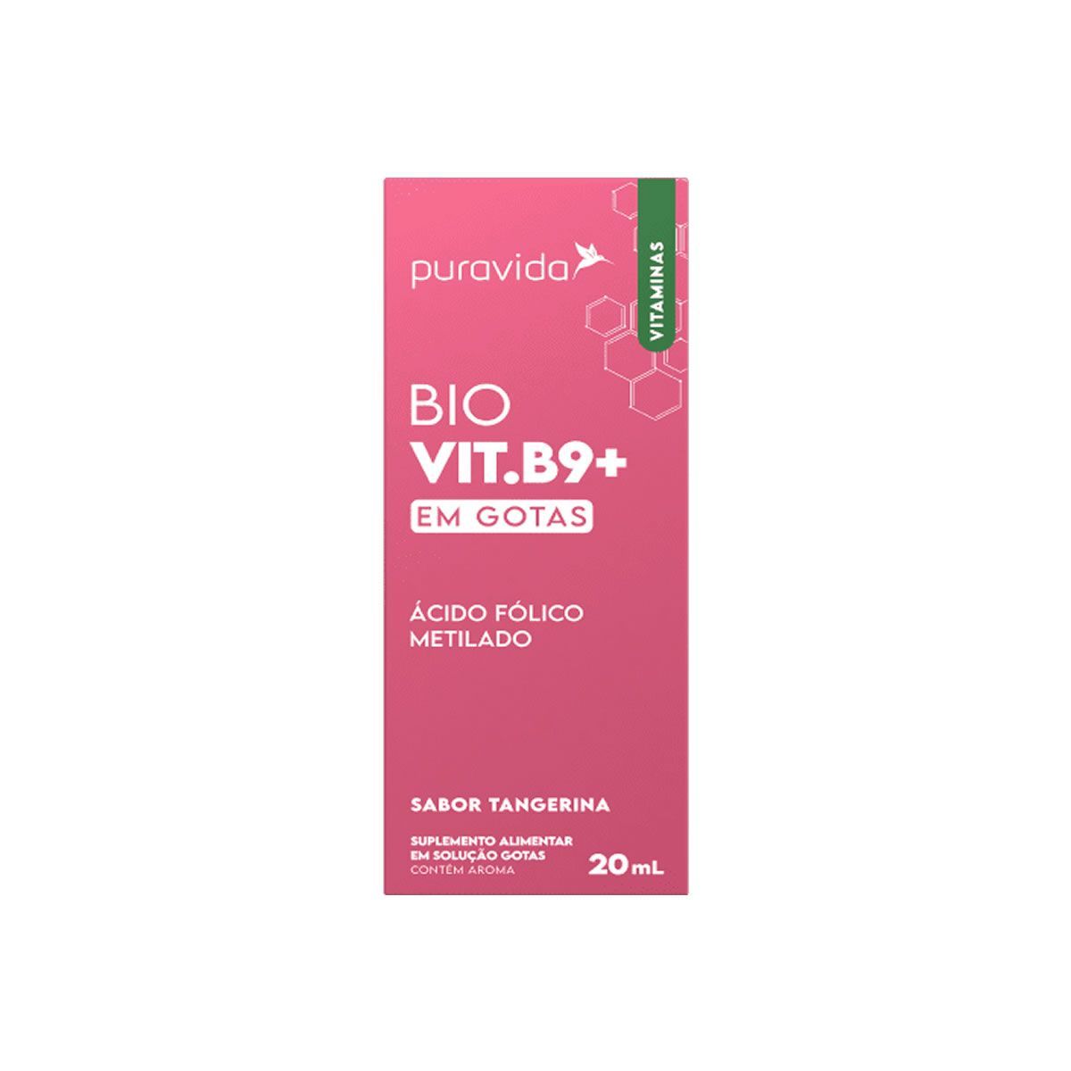 Bio Vit B9+ Em Gotas - 20ml Tangerina - Puravida