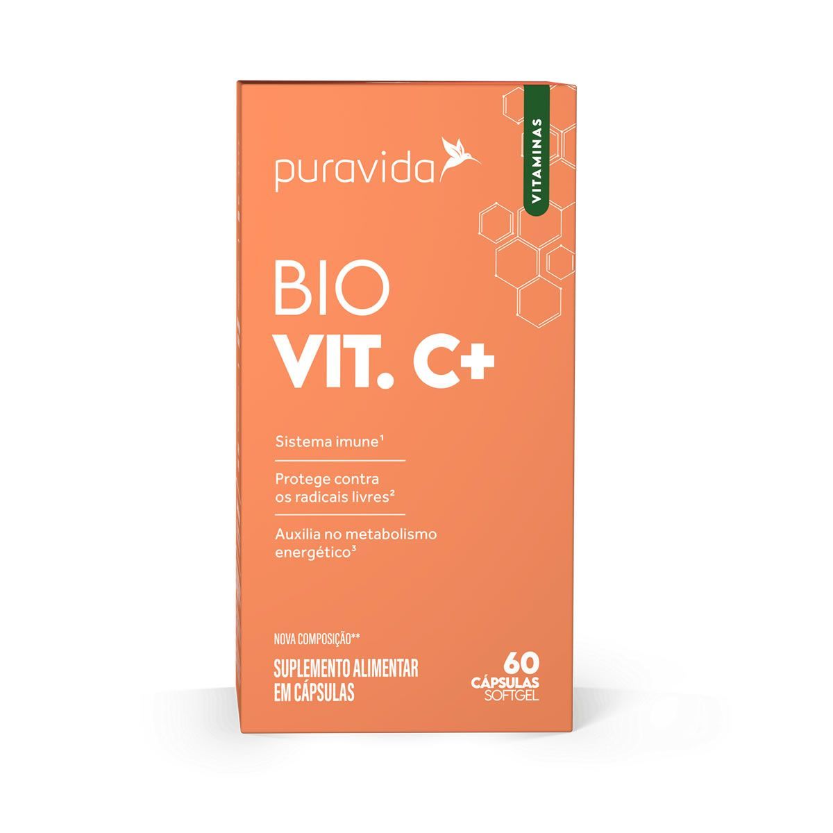 Bio Vit C+ Nova Composi��o - 60 C�psulas Softgel - PuraVida