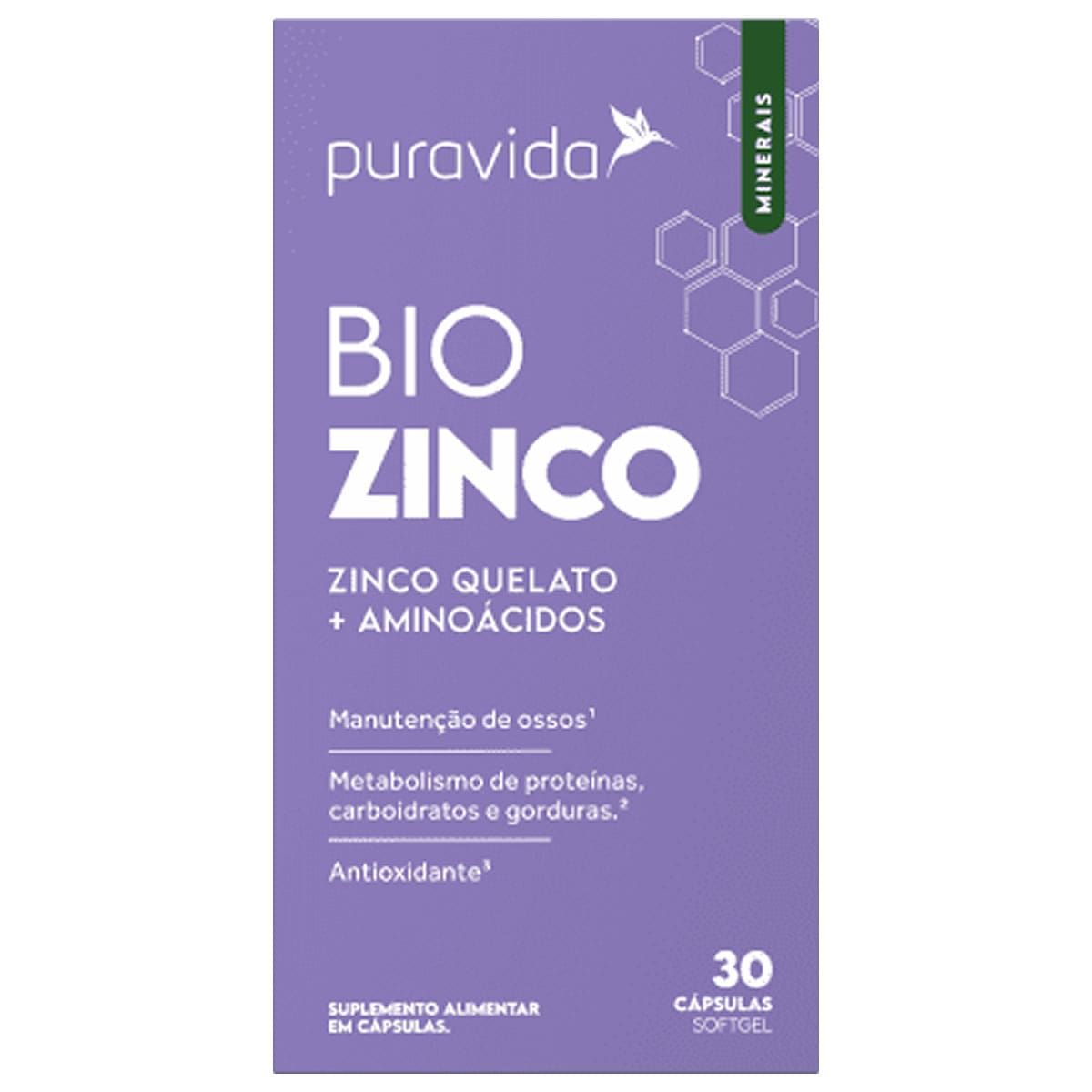 Bio Zinco - 30 C�psulas - Puravida