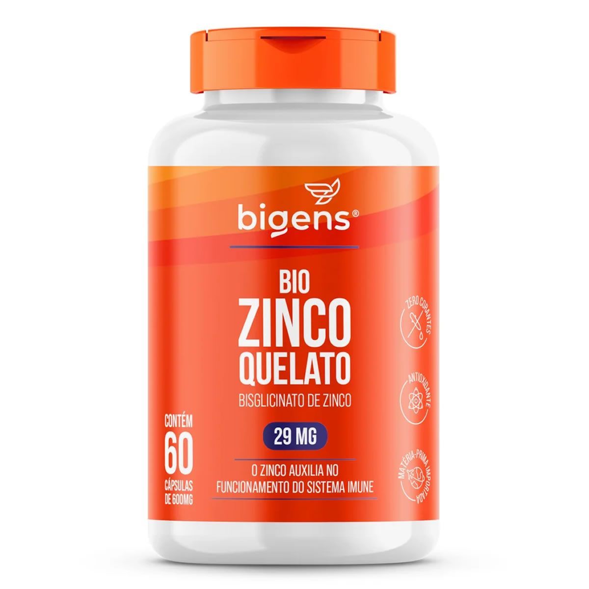 Bio Zinco Quelato 29mg - 60 C�psulas - Bigens