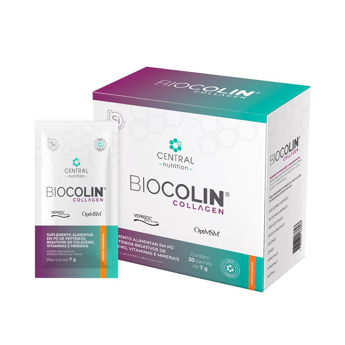 Biocolin Collagen - 30 Sach�s 7g Tangerina - Central Nutrition
