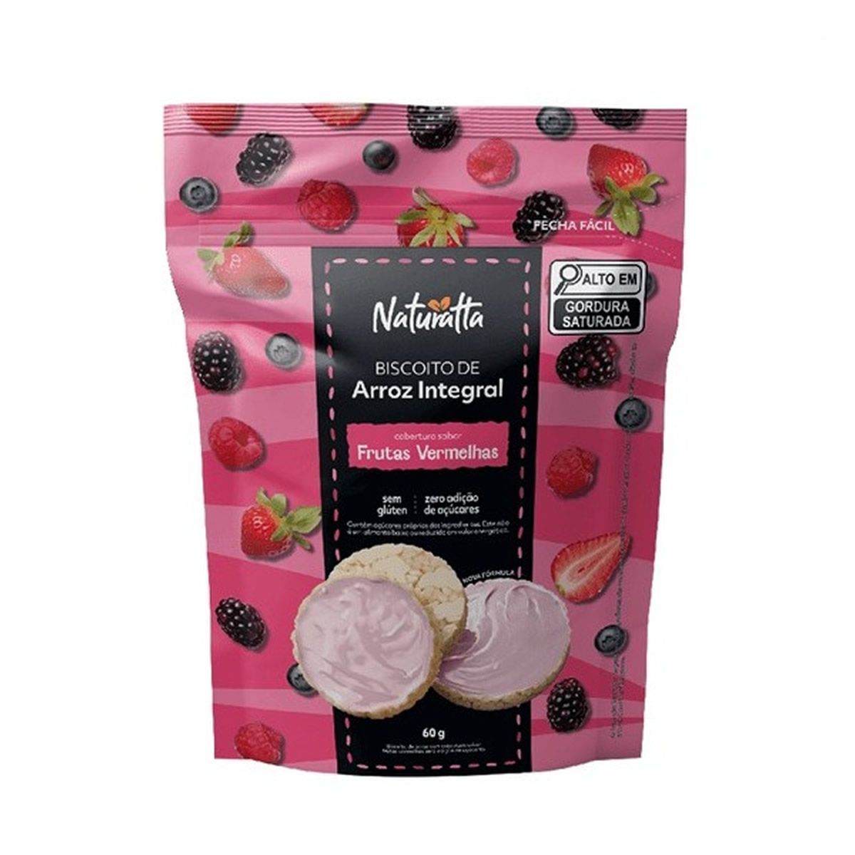 Biscoito de Arroz - 60g Cobertura de Frutas Vermelhas - VITAO