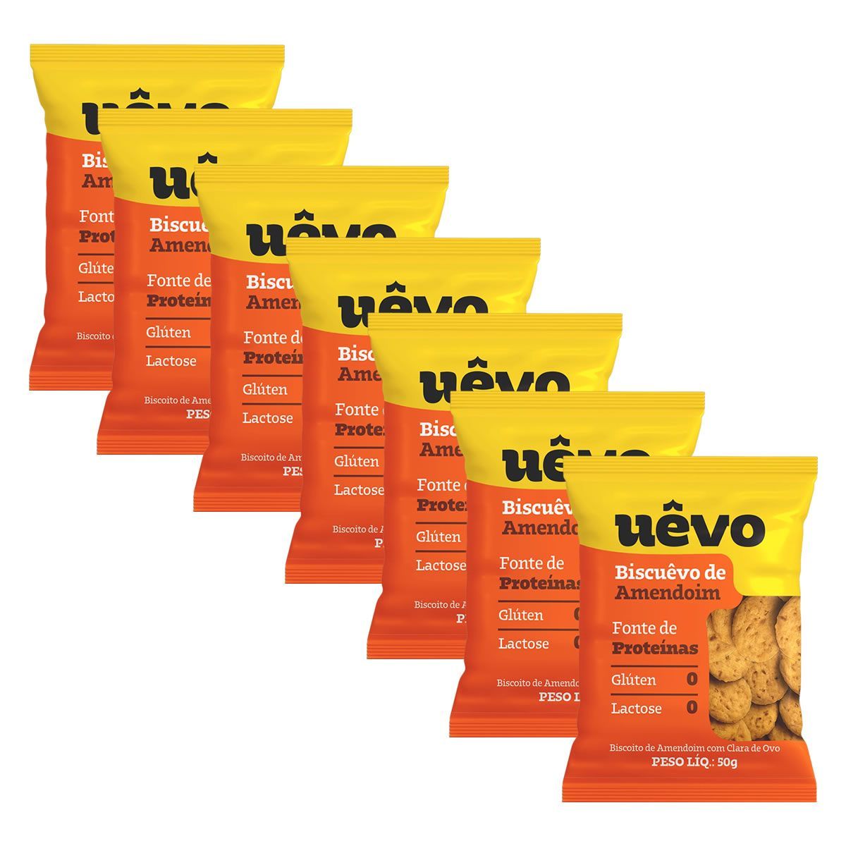 Biscoito Proteico - 7 Unidades 50g Amendoim - U�vo