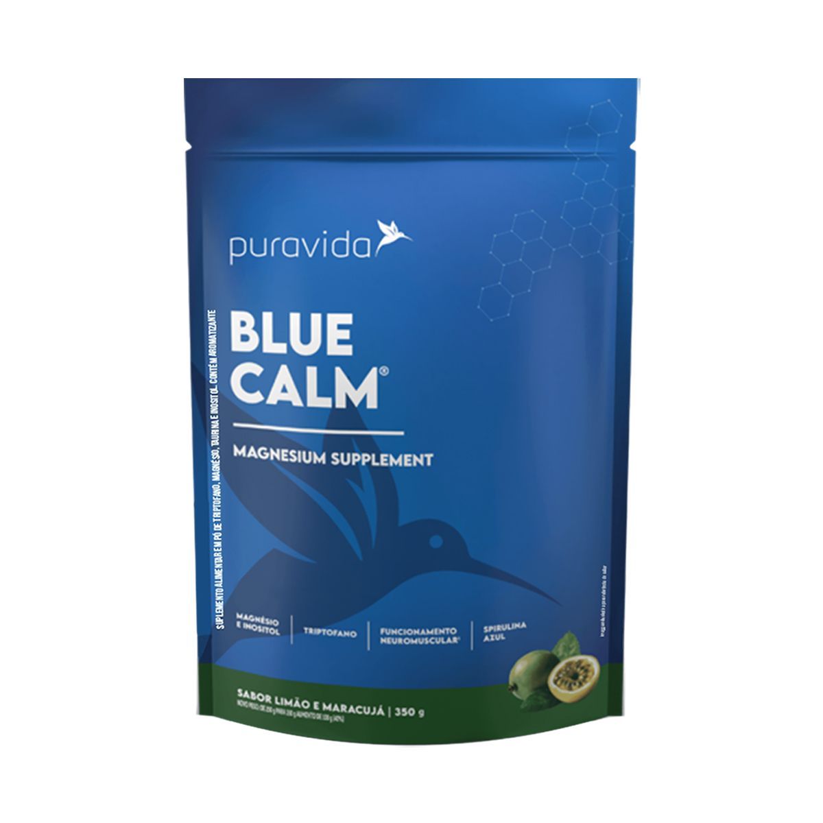 Blue Calm Magnesium Supplement - Refil 350g Lim�o e Maracuj� - Puravida