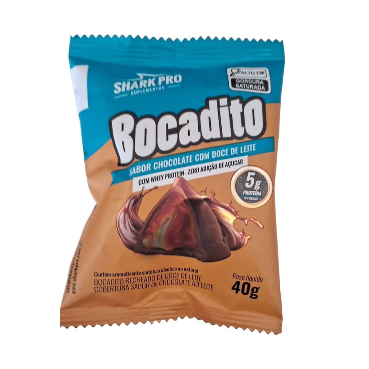 Bocadito - 1 Unidade 40g Chocolate Com Doce de Leite - Shark Pro