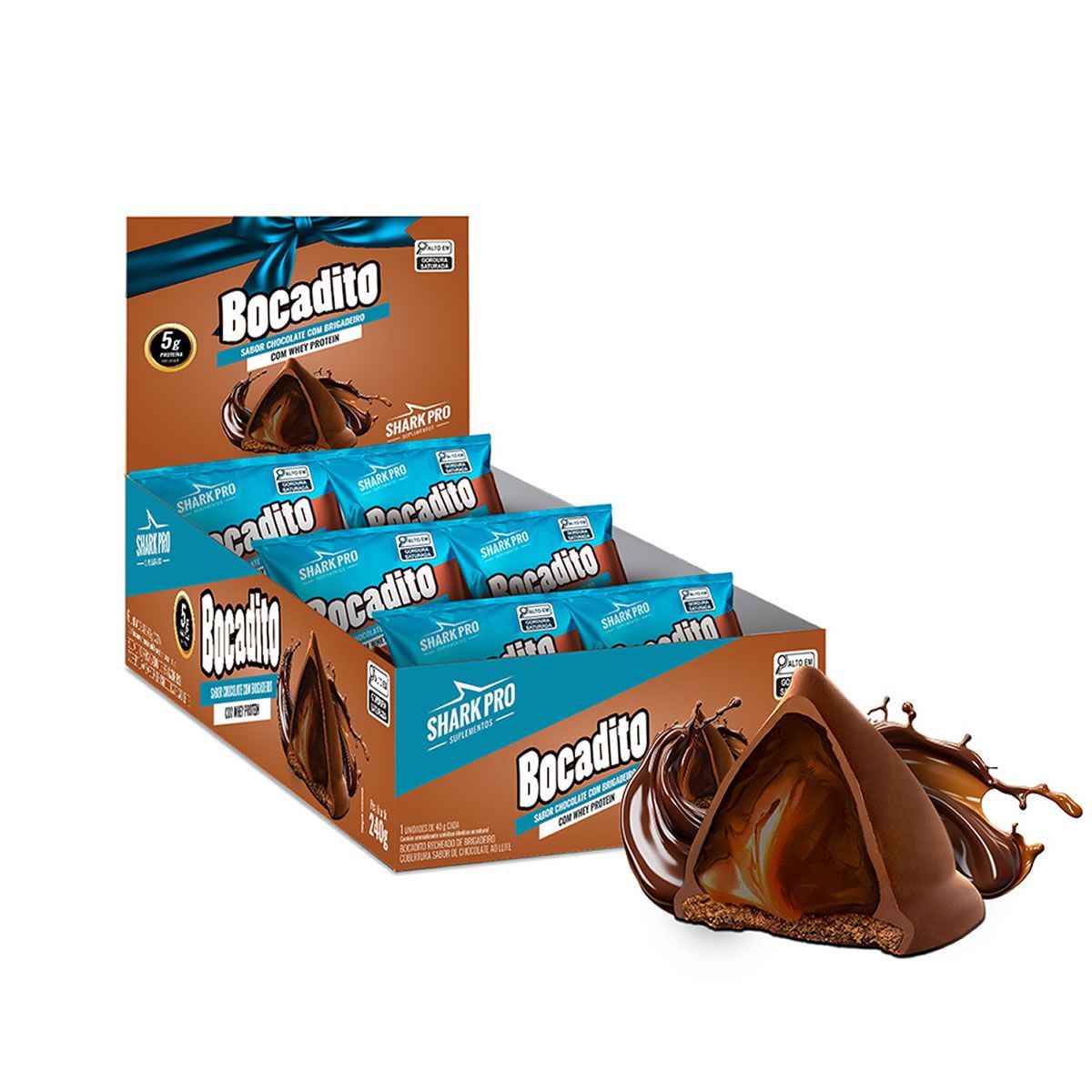 Bocadito - 6 Unidades 40g Chocolate Com Brigadeiro - Shark Pro*** Data Venc. 24/01/2026