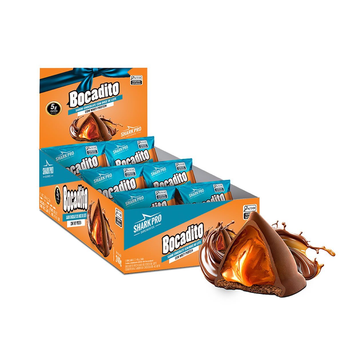 Bocadito - 6 Unidades 40g Chocolate Com Doce de Leite - Shark Pro