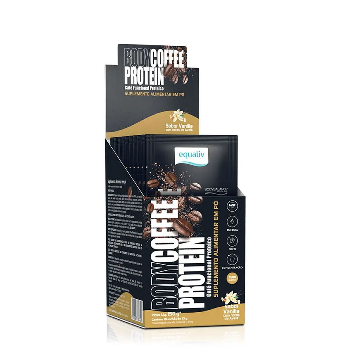 Body Coffee Protein  - 10 Sach�s 15g Vanilla - Equaliv