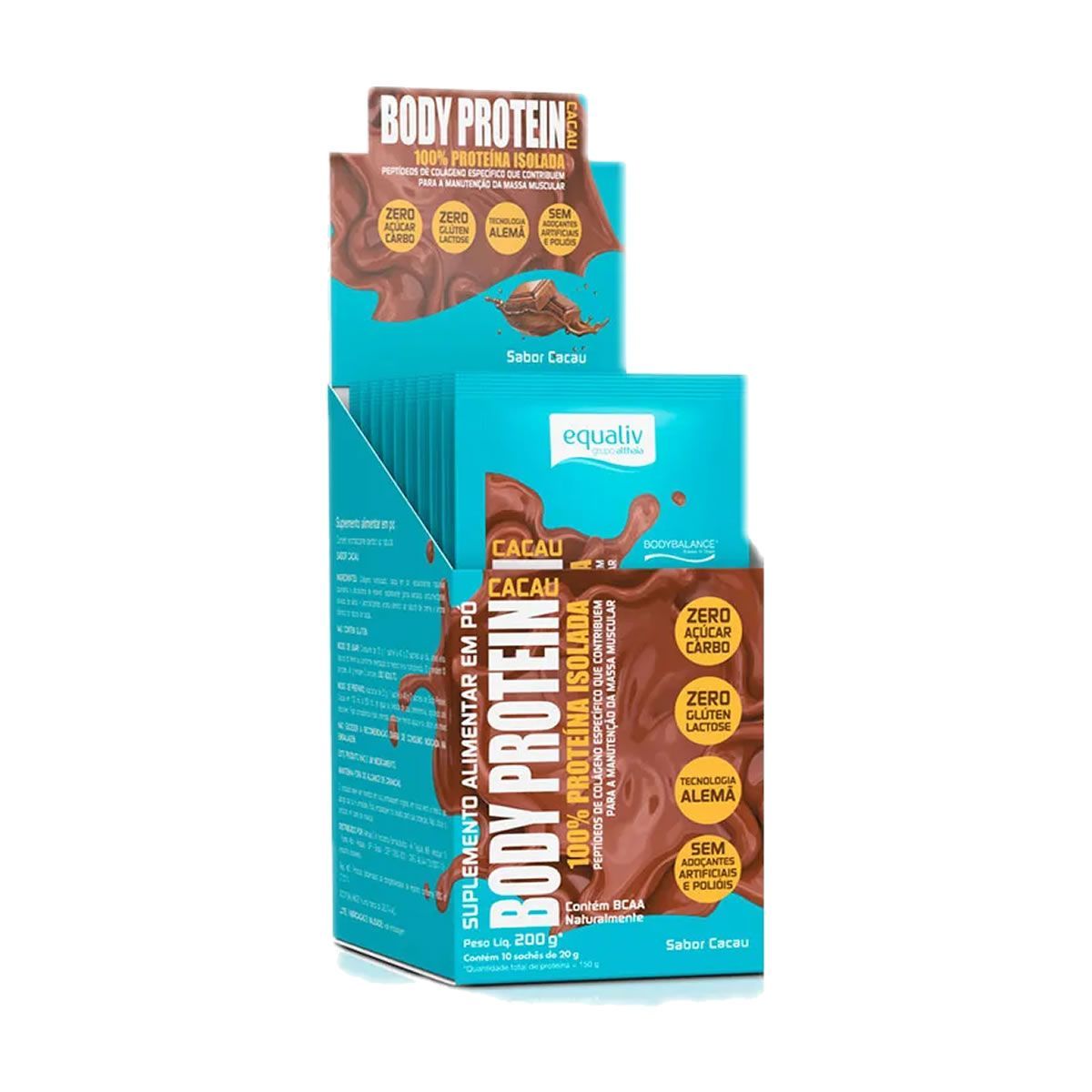 Body Protein - 10 Sach�s 20g Cacau - Equaliv