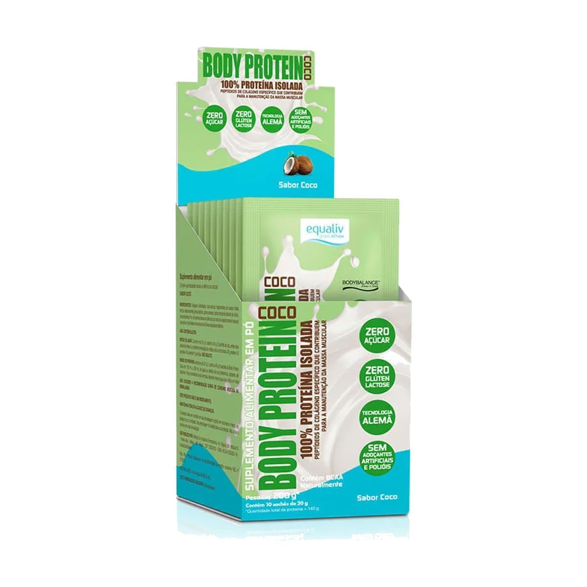 Body Protein - 10 Sach�s 20g Coco  - Equaliv