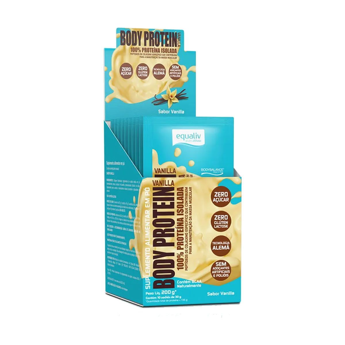 Body Protein - 10 Sach�s 20g Vanilla - Equaliv