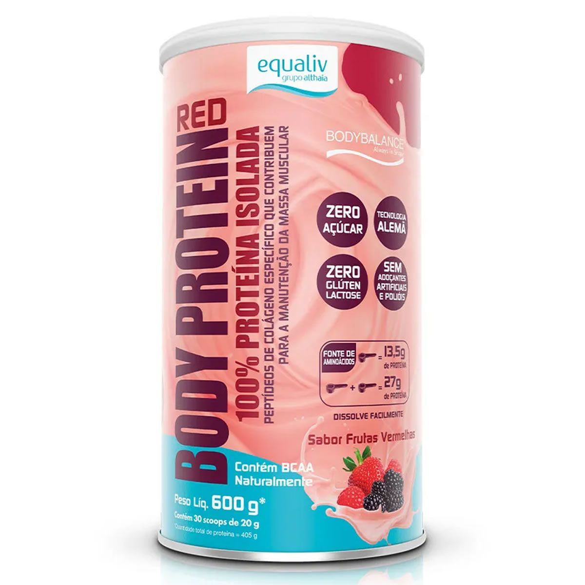 Body Protein - 600g Frutas Vermelhas - Equaliv