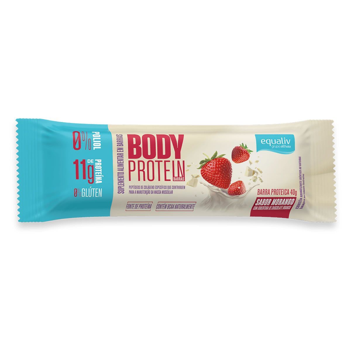 Body Protein Barra - 1 Unidade 40g Morango - Equaliv