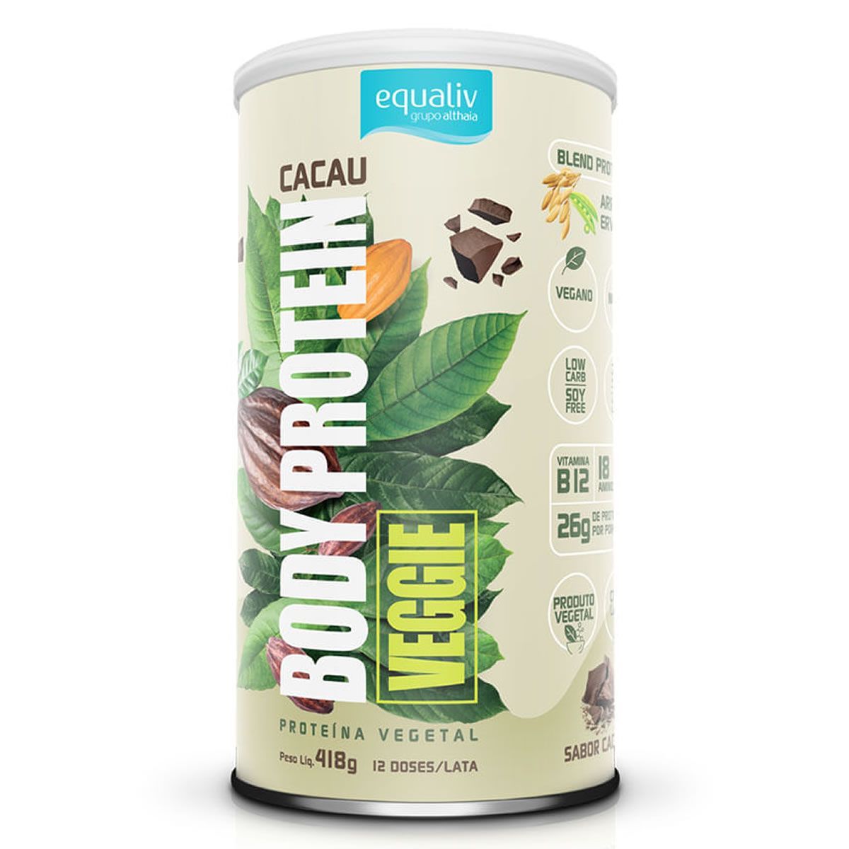 Body Protein Veggie - 418g Cacau - Equaliv