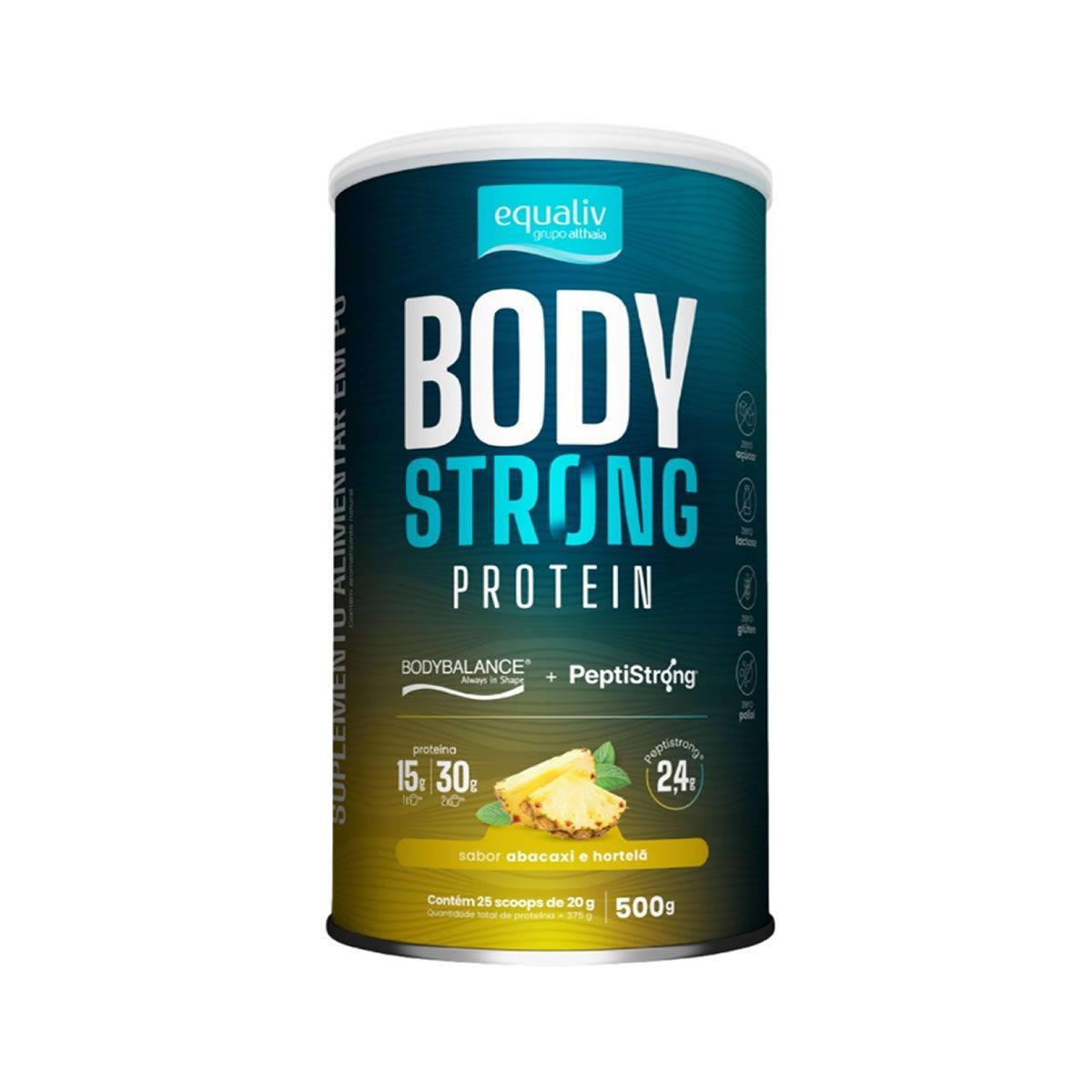 Body Strong Protein - 500g Abacaxi e Hortel� - Equaliv