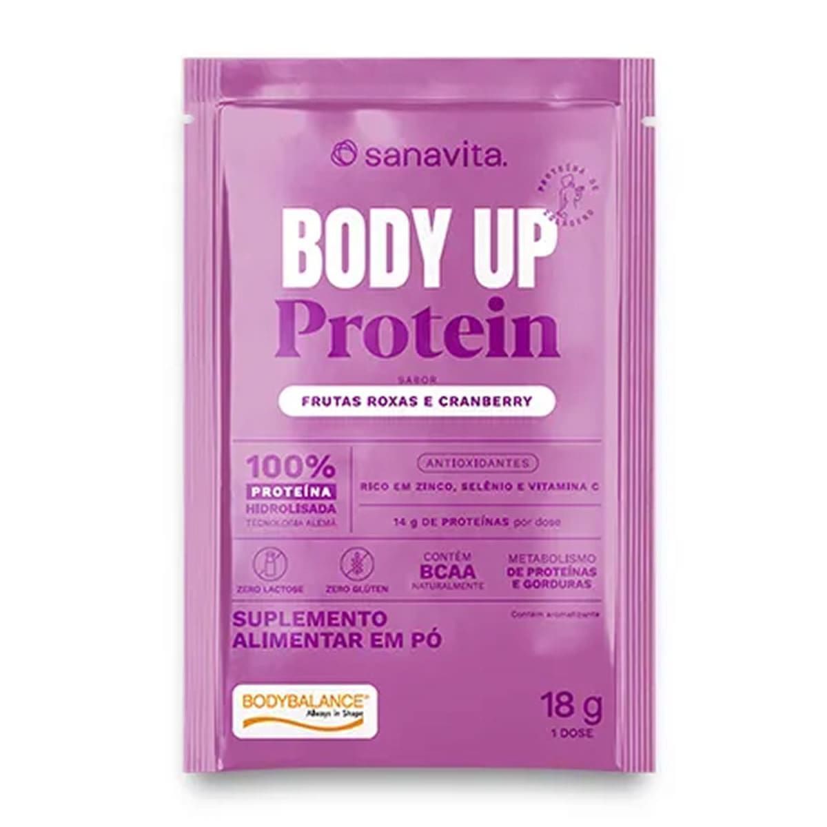 Body Up Protein - 1 Sach� 20g Frutas Roxas e Cranberry - Sanavita