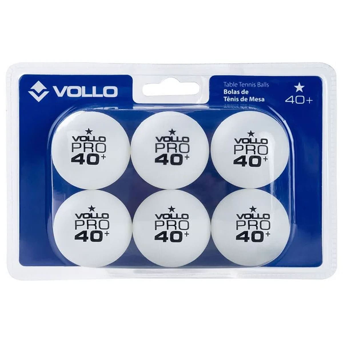 Bola T�nis de Mesa 1 Estrela - 6 Unidades Branca - Vollo Sports