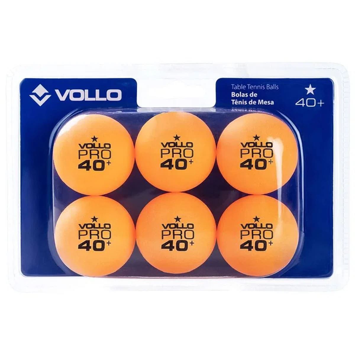 Bola T�nis de Mesa 1 Estrela - 6 Unidades Laranja - Vollo Sports
