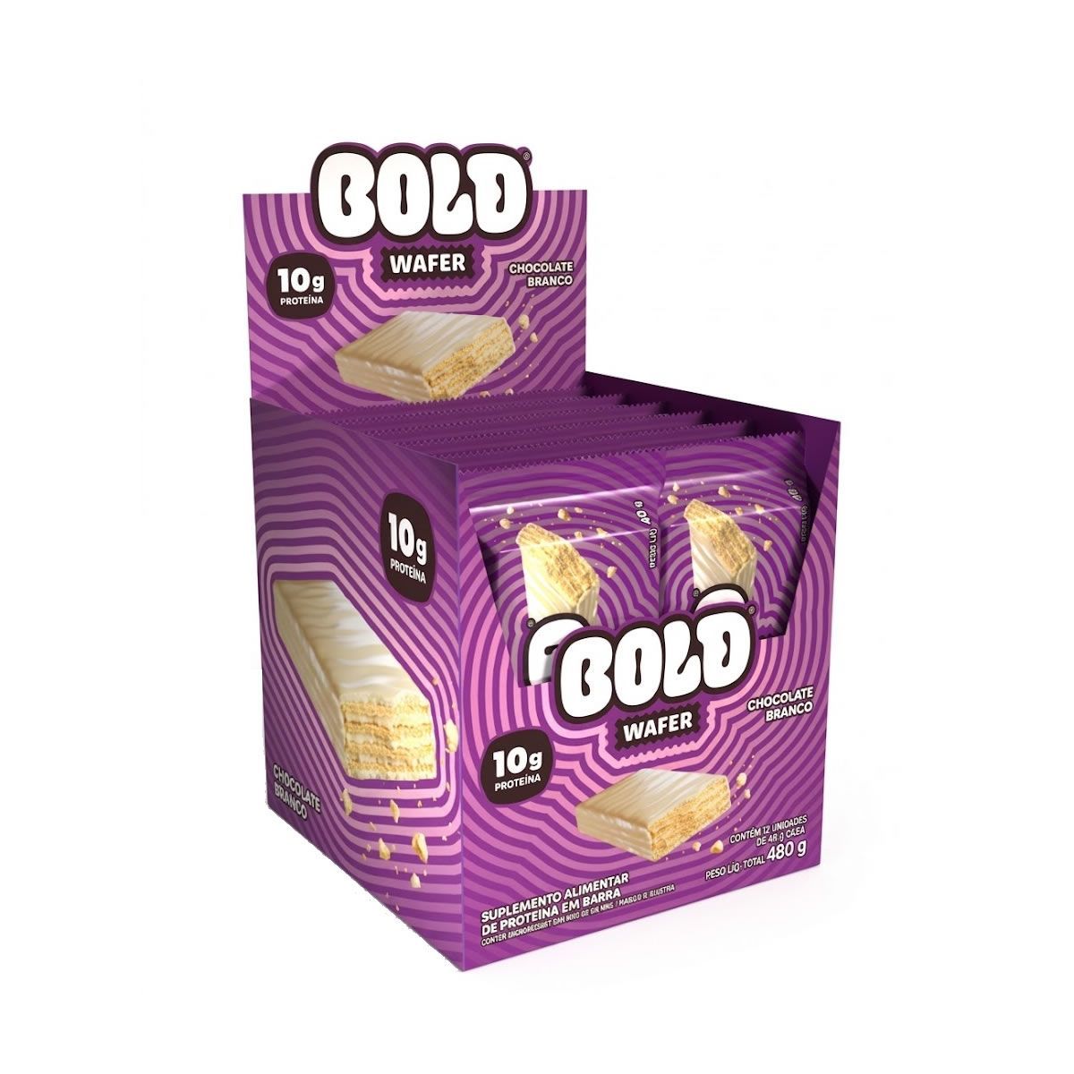 Bold Wafer - 12 Unidades 40g Chocolate Branco - Bold