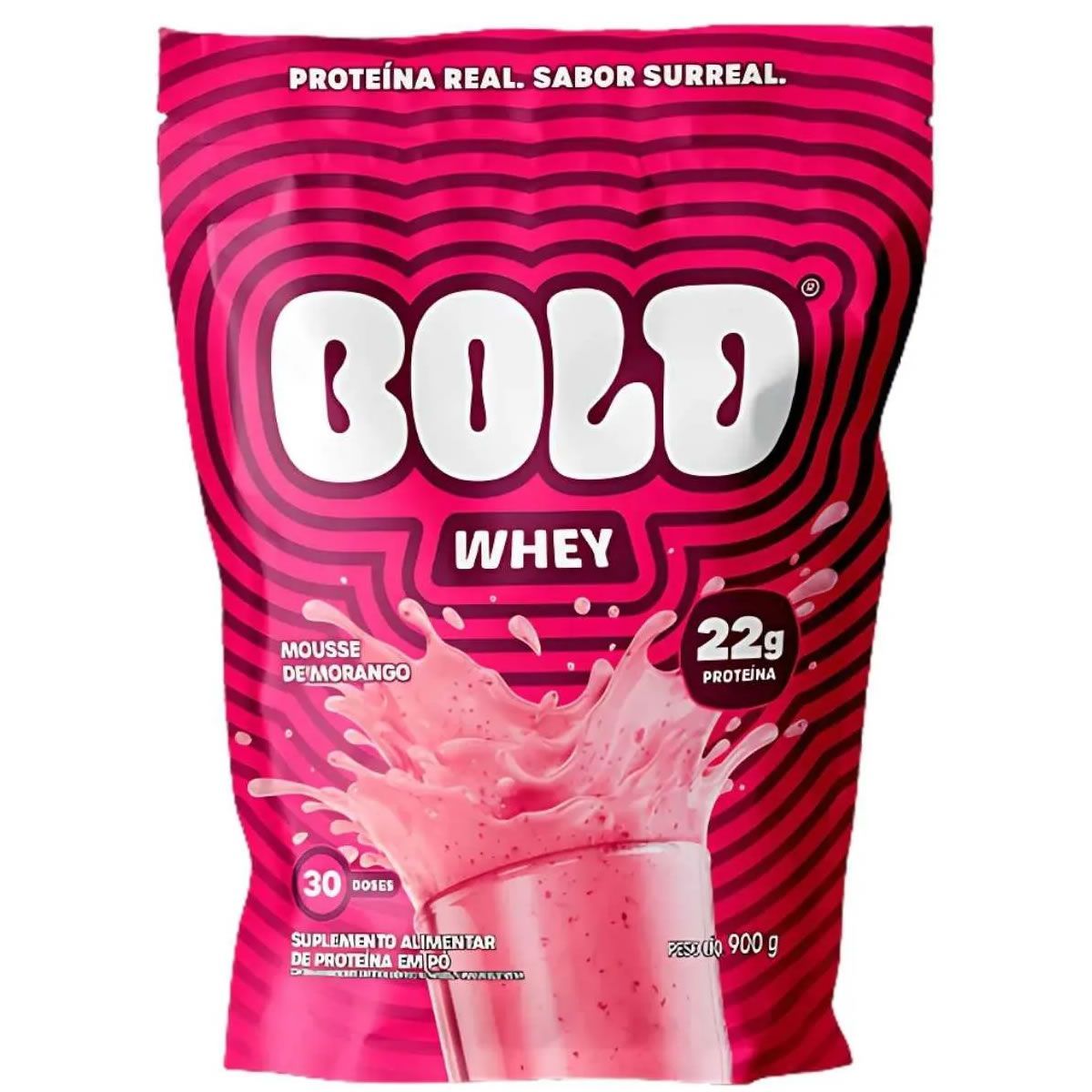 Bold Whey - 900g Refil Mousse de Morango - Bold