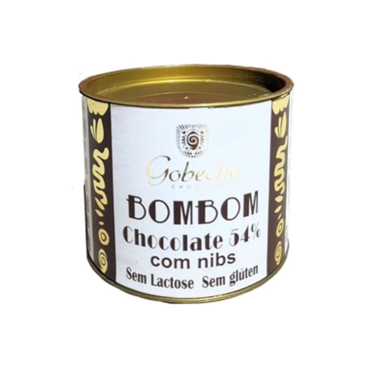 BomBom Chocolate 54% Sem Lactose - 120g com Nibs - Gobeche*** Data Venc. 27/11/2020