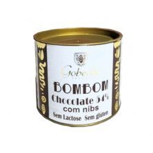 BomBom Chocolate 54% Sem Lactose - 120g com Nibs - Gobeche