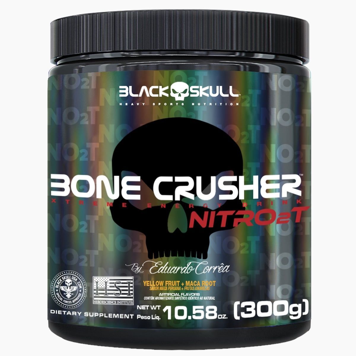 Bone Crusher Nitro 2T - 300g Frutas Amarelas e Maca Peruana - Black Skull