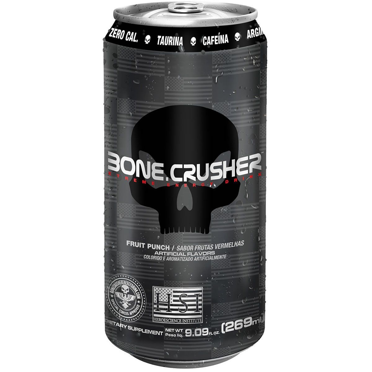 Bone Crusher Xtreme Energy Drink - 269ml Frutas Vermelhas - Black Skull