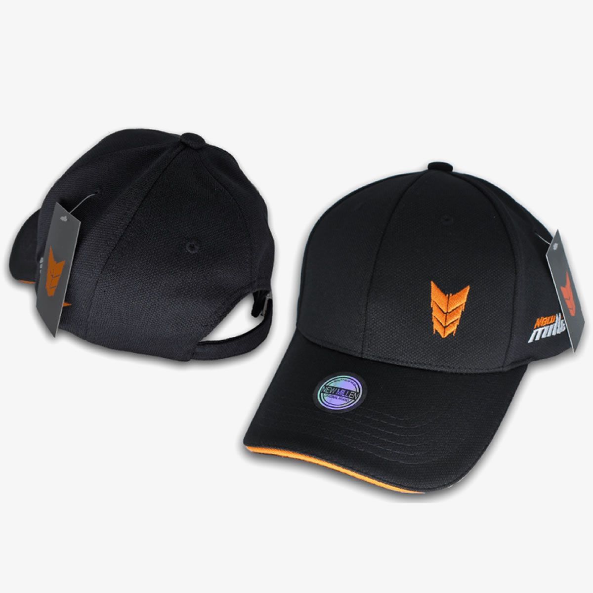 Bon� Unissex Com Ajuste Metal - Preto Com Laranja - New Millen