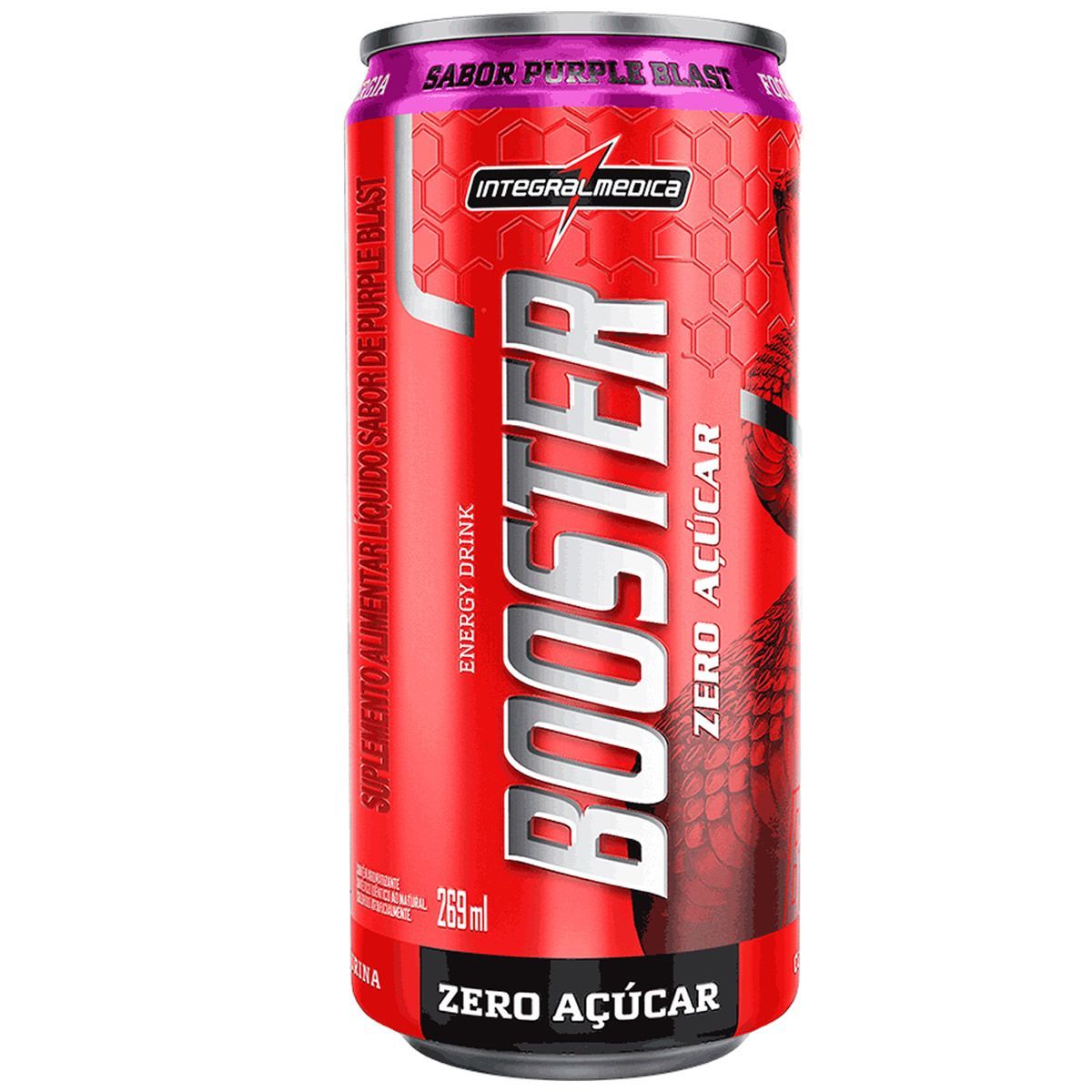 Booster Energy Drink Zero A�ucar - 6 Latas 269ml Purple Blast - Integral M�dica