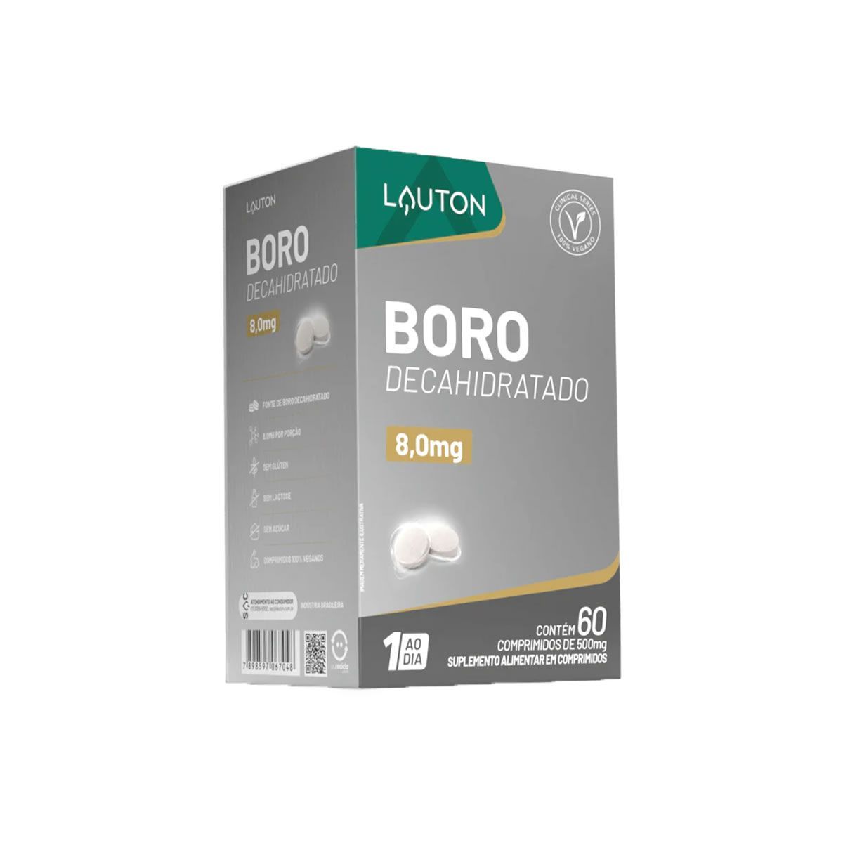 Boro Decahidratado - 60 Comprimidos - Lauton Nutrition
