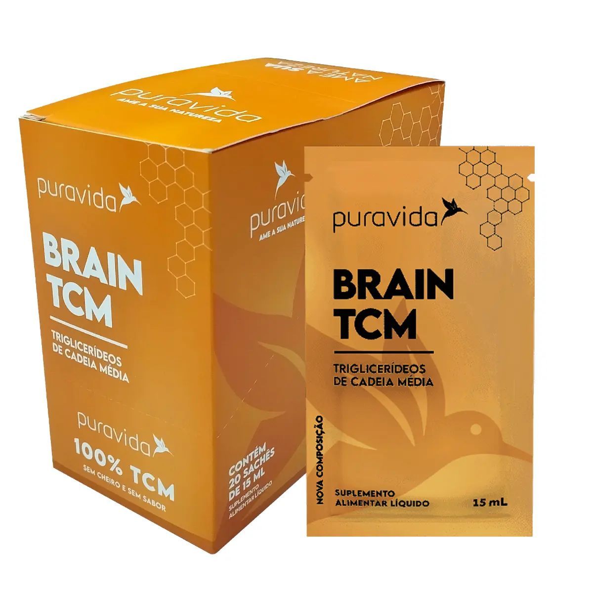 Brain TCM - 20 Sach�s 15ml Sem Sabor - Puravida