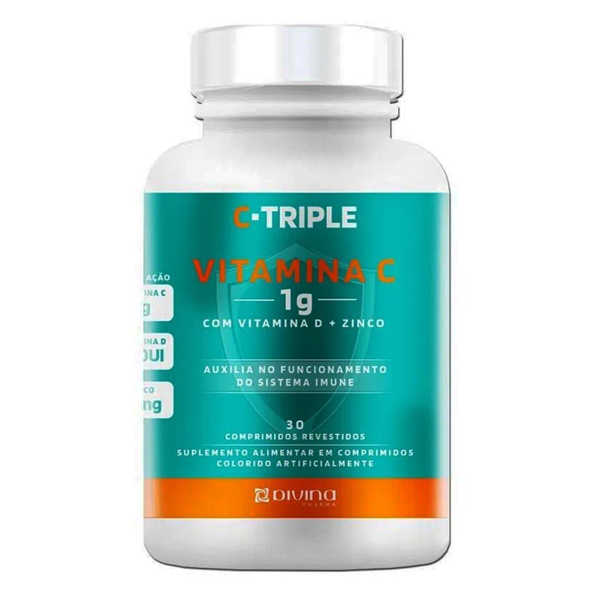 C-Triple Vitamina C - 30 Comprimidos Revestidos - Divina Pharma