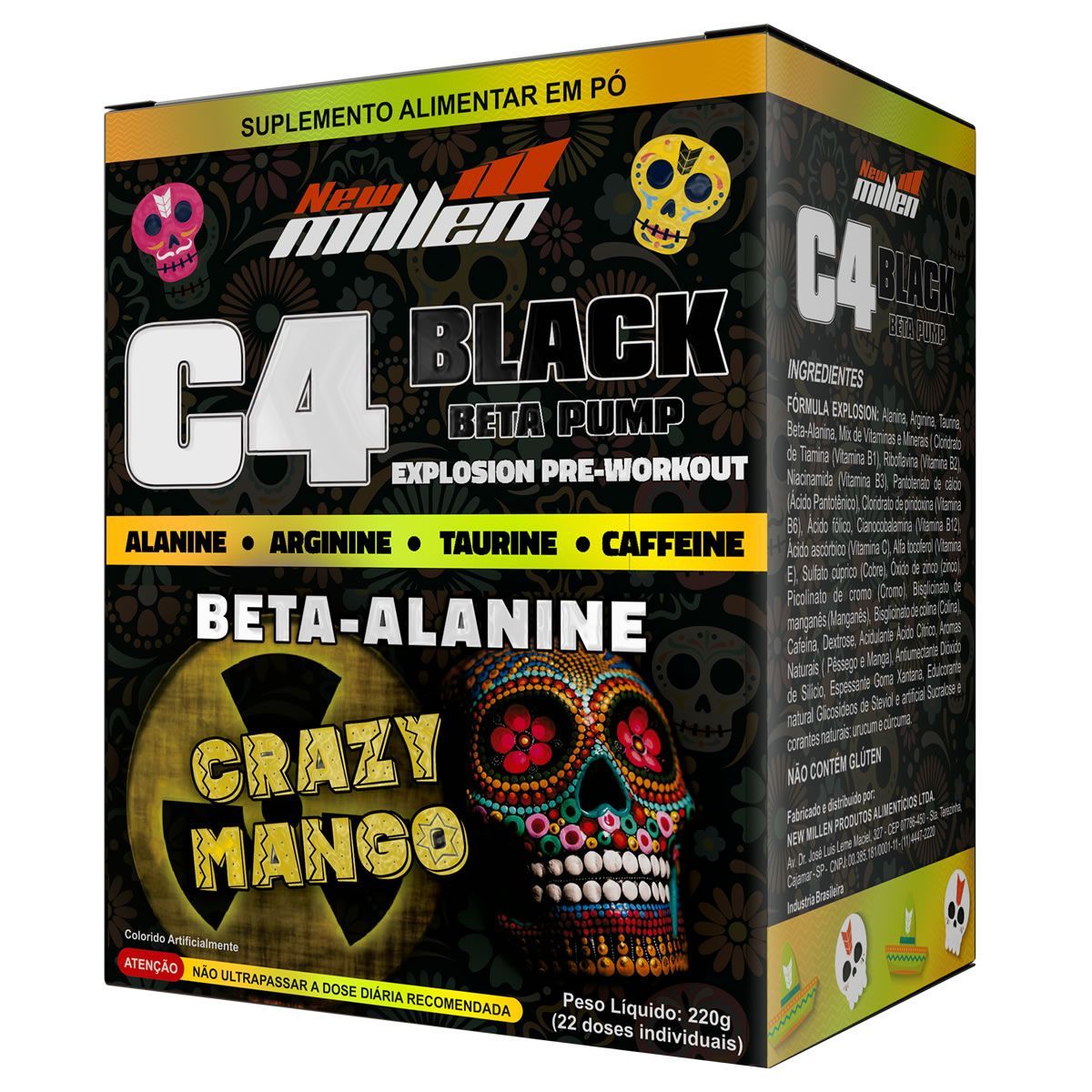C4 Black Beta Pump Explosion - 22 Sach�s 10g Crazy Mango - New Millen