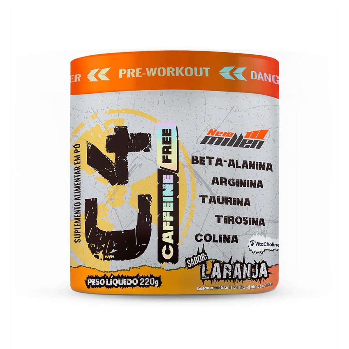 C4 Caffeine Free com Colina - 220g Laranja - New Millen