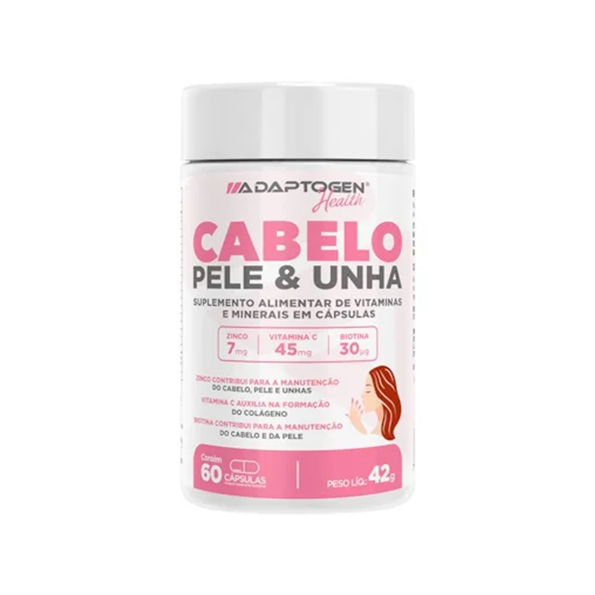 Cabelo, Pele & Unha - 60 C�psulas - Adaptogen