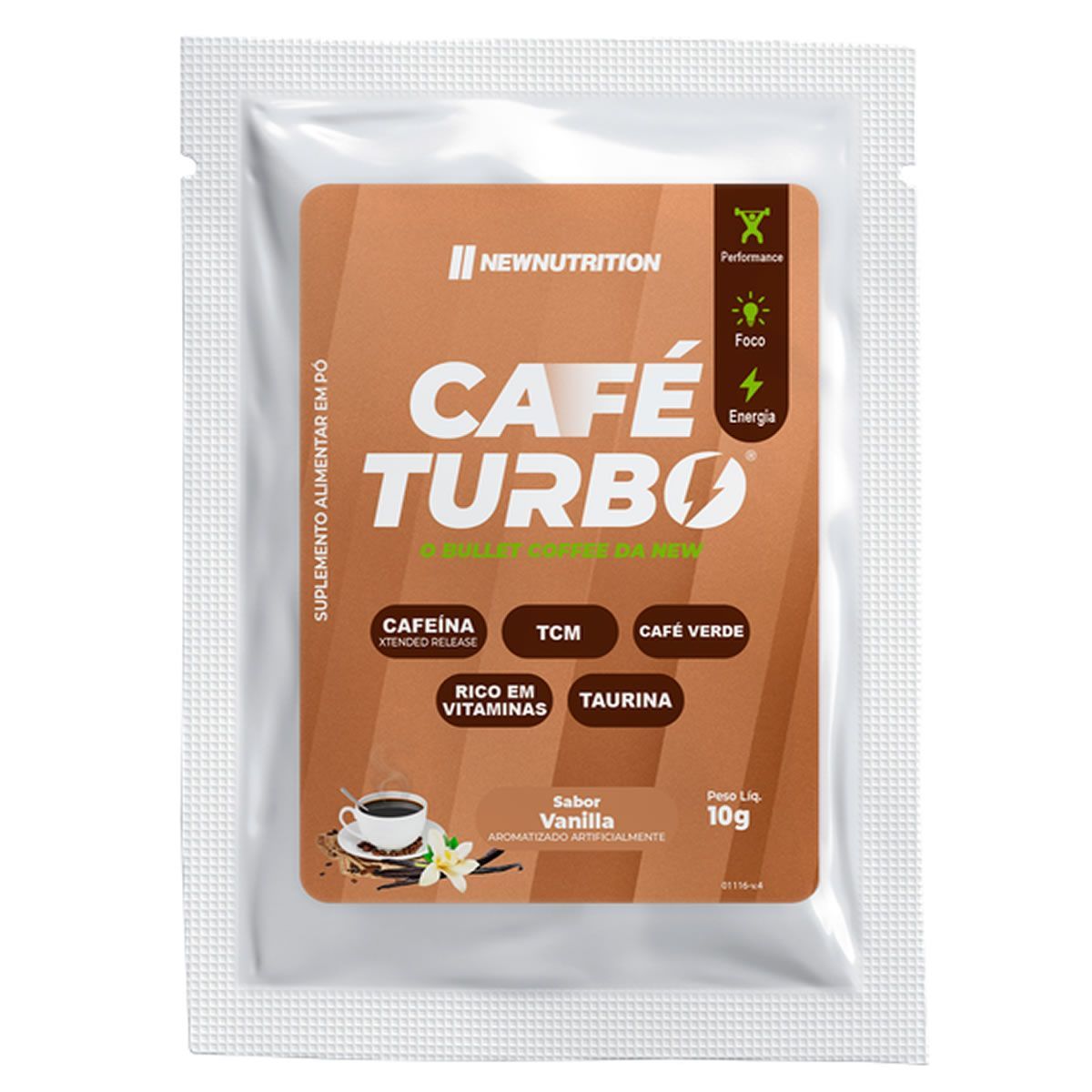 Caf� Turbo - 1 Sach� 10g Vanilla - Newnutrition