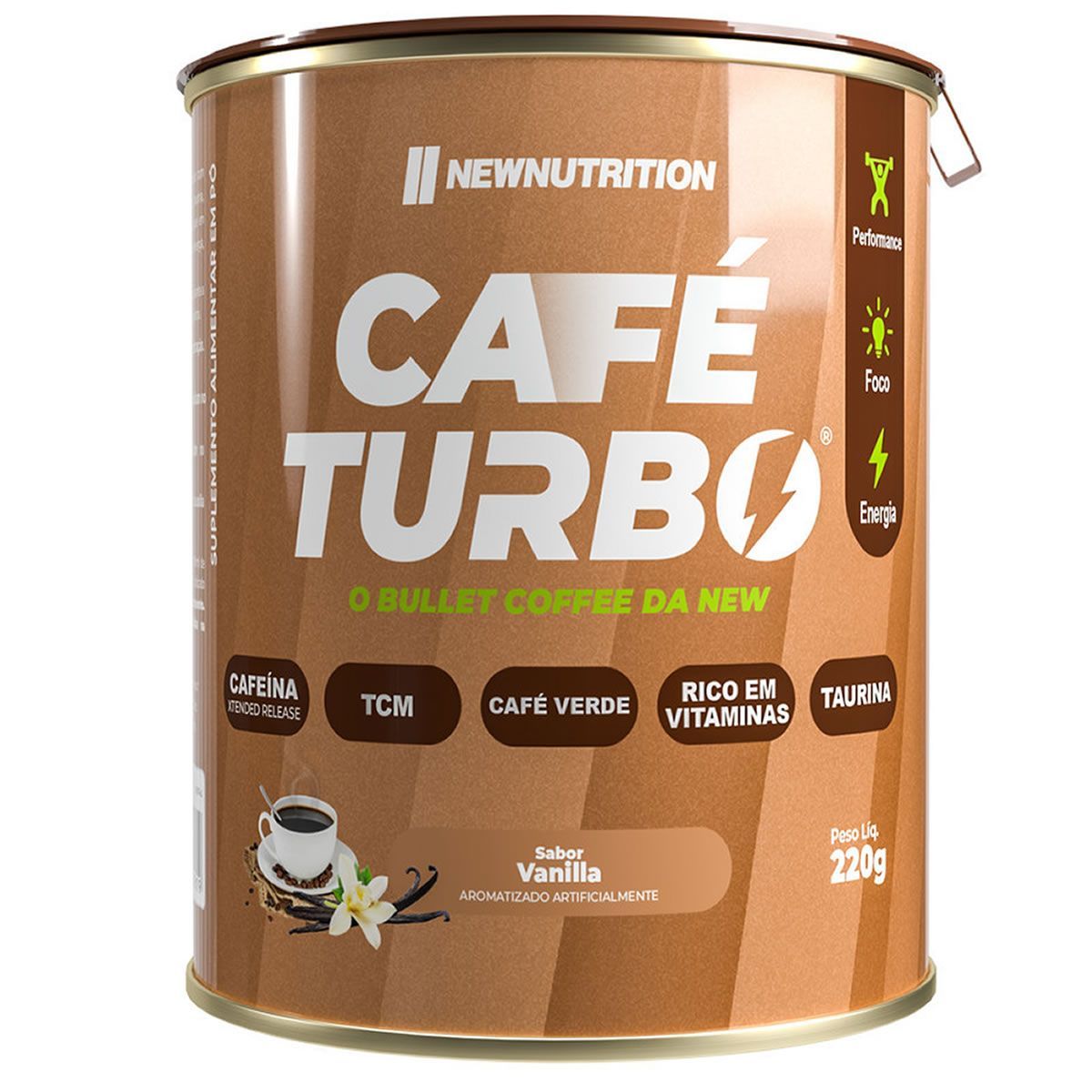 Caf� Turbo - 220g Vanilla - NewNutrition*** Data Venc. 30/03/2025